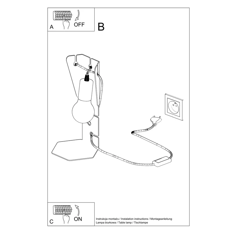 Design-Schreibtischlampe aus weißem Stahl – Arkanis
