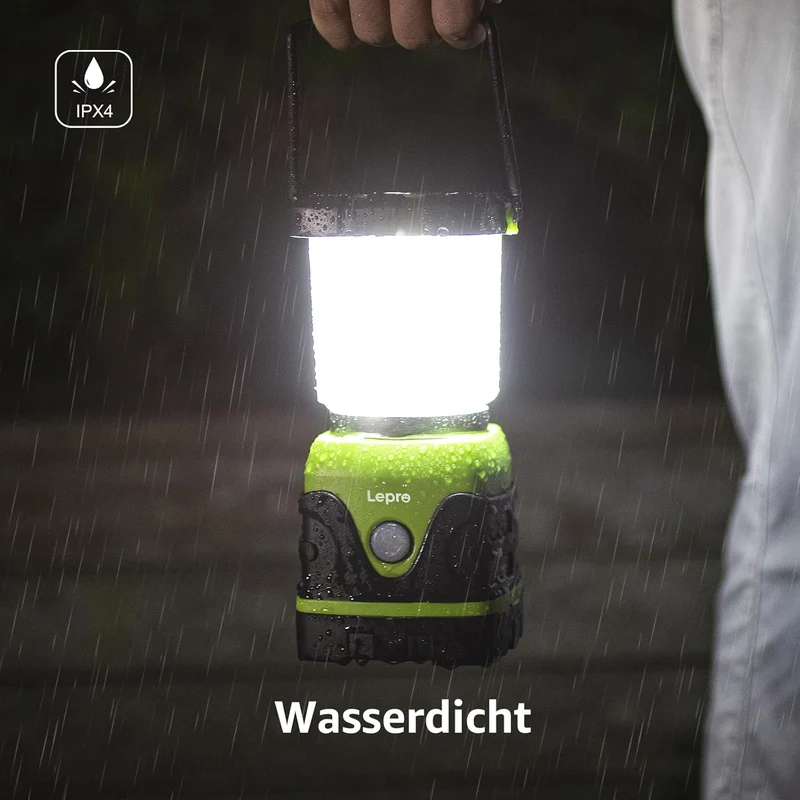 Lepro LED Campinglampe Batteriebetrieben, Ultra Hell 1500 Lumen, 4 Modi & Dimmbar Camping licht, Notfallleuchte für Stromausfällen, Wandern, Notfall, Ausfälle und so weiter