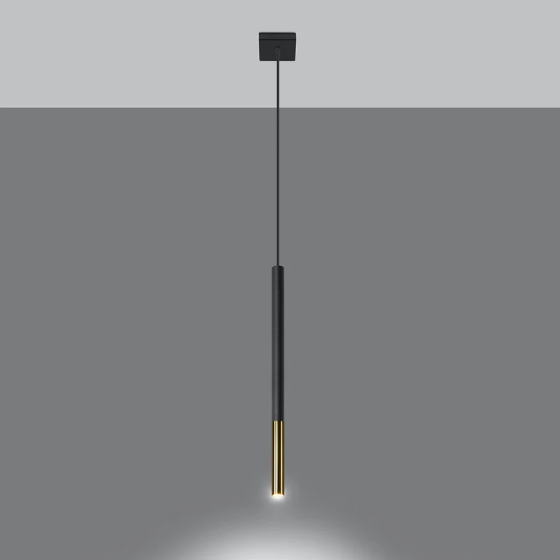 Moderne schwarze und goldene Hängelampe – Asterionis