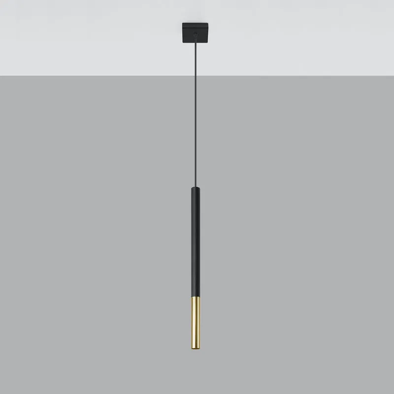Moderne schwarze und goldene Hängelampe – Asterionis