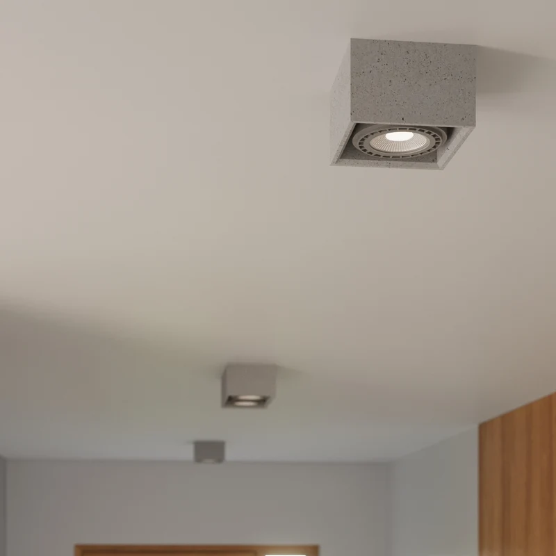 Minimalistische graue Beton-Deckenleuchte – Arkanor