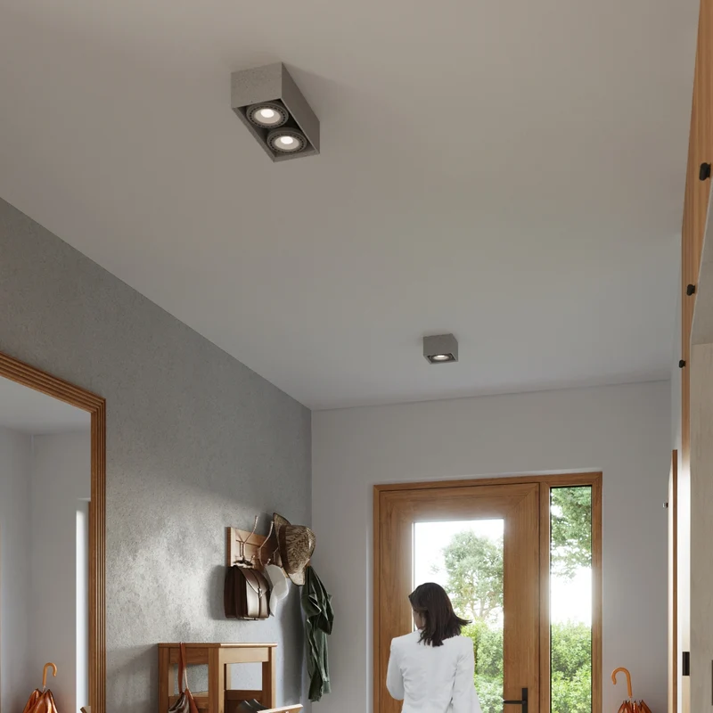 Minimalistische graue Beton-Deckenleuchte – Arkanor