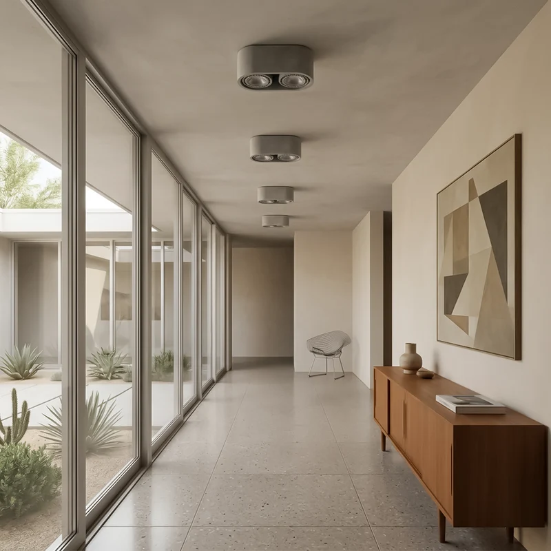 Minimalistische graue Beton-Deckenleuchte – Varelios