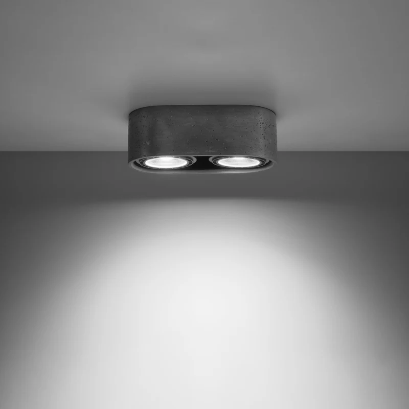 Minimalistische graue Beton-Deckenleuchte – Varelios