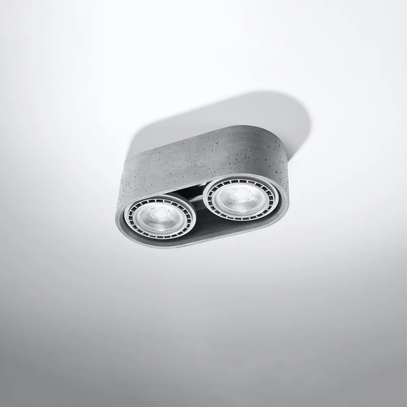 Minimalistische graue Beton-Deckenleuchte – Varelios
