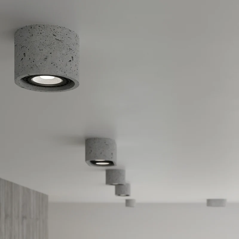 Minimalistische graue Beton-Deckenleuchte – Varelios