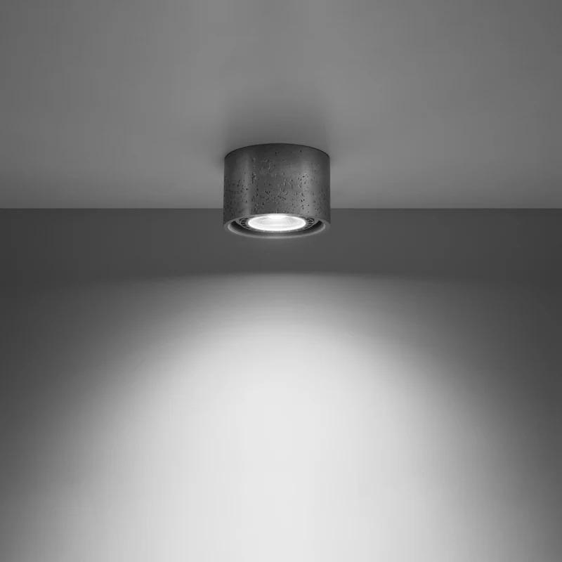 Minimalistische graue Beton-Deckenleuchte Wohnzimmer – Orsyn