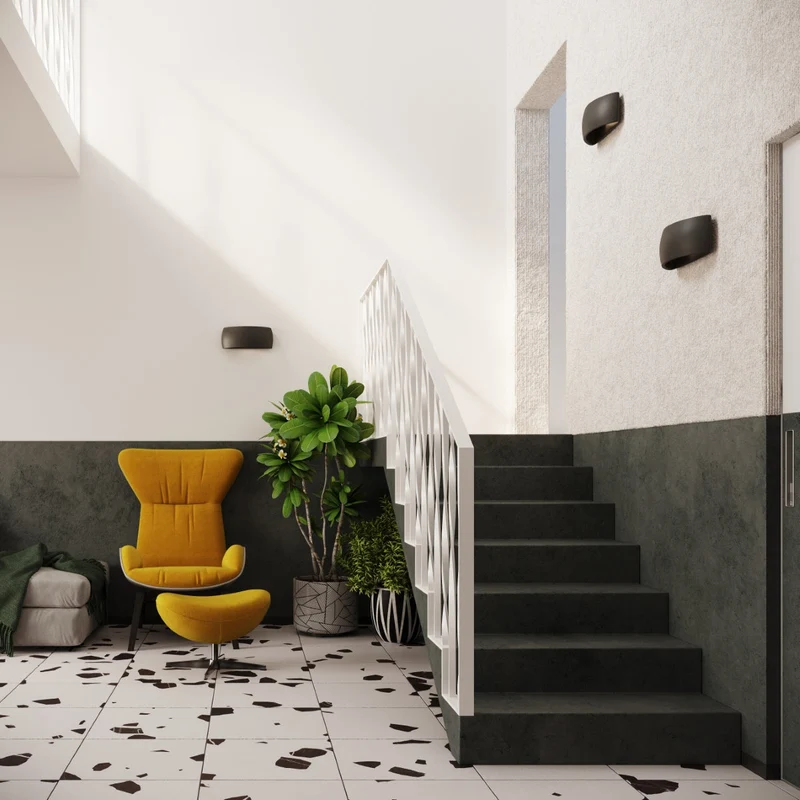 Moderne schwarze Keramik-Wandleuchte – Neravos