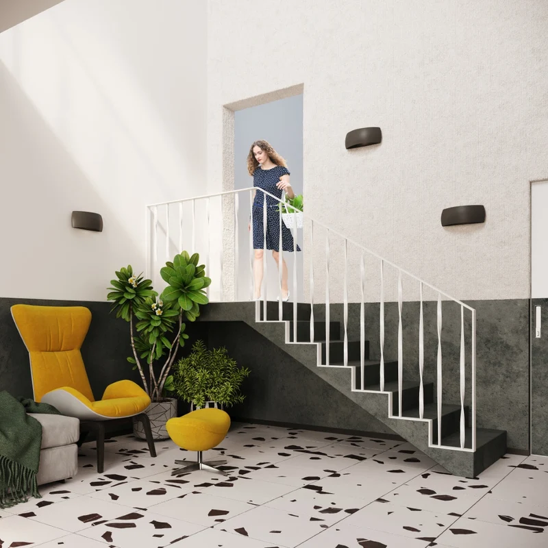 Moderne schwarze Keramik-Wandleuchte – Neravos