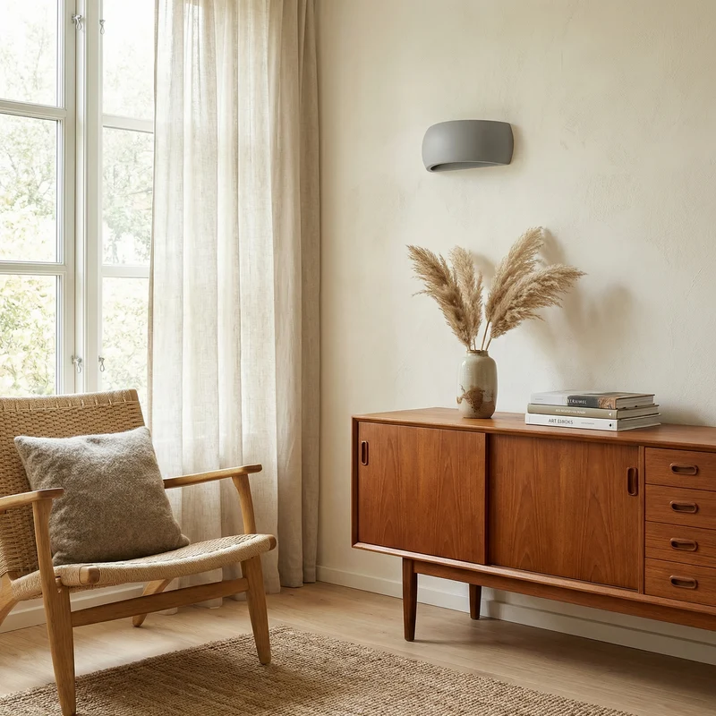 Moderne graue Keramik-Wandleuchte – Neralis