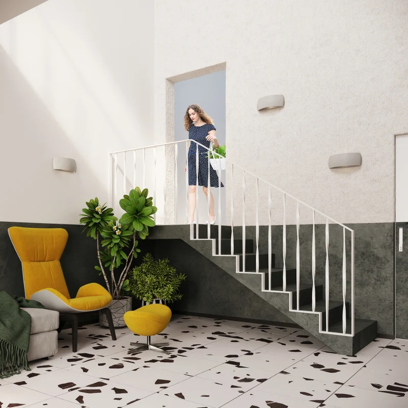 Moderne graue Keramik-Wandleuchte – Neralis