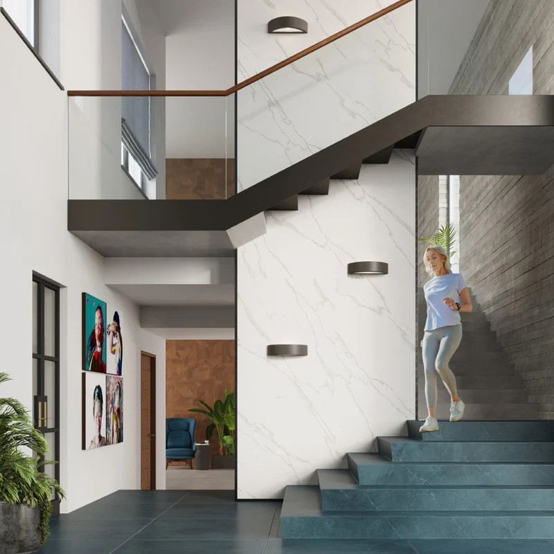 Moderne schwarze Keramik-Wandleuchte – Neréa