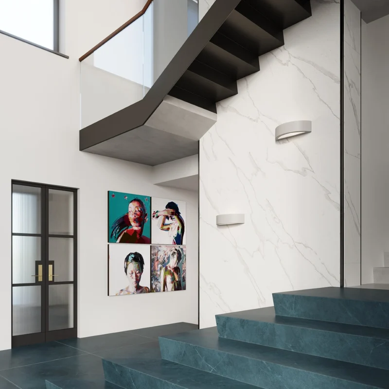 Moderne graue Keramik-Wandleuchte – Athenys