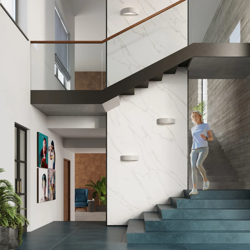 Moderne graue Keramik-Wandleuchte – Athenys