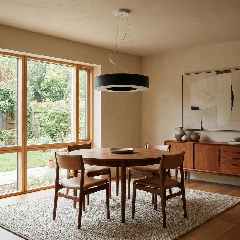 Minimalistische runde schwarze Deckenleuchte für das Wohnzimmer – Noxeral
