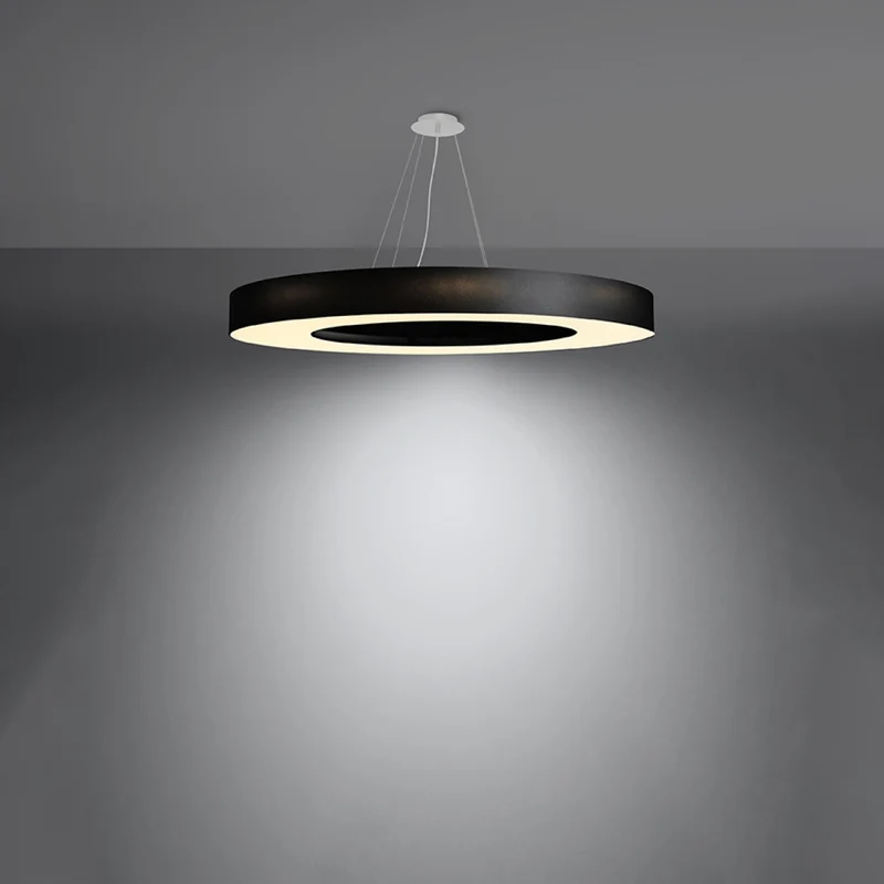 Minimalistische runde schwarze Deckenleuchte für das Wohnzimmer – Noxeral