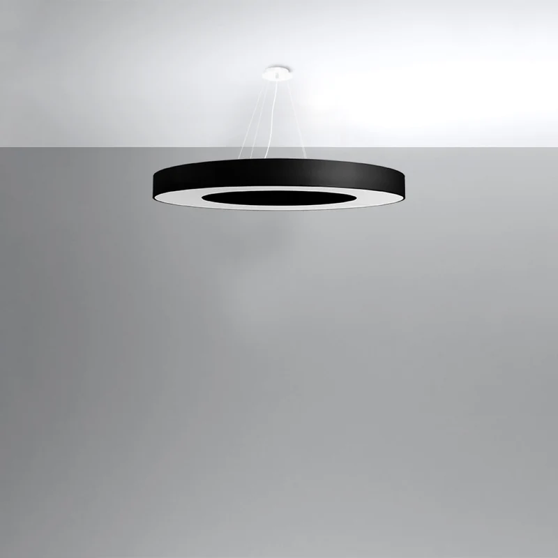 Minimalistische runde schwarze Deckenleuchte für das Wohnzimmer – Noxeral