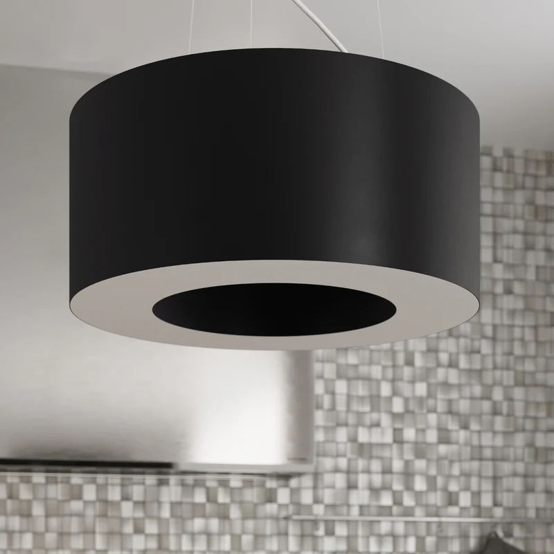 Minimalistische runde schwarze Deckenleuchte für das Wohnzimmer – Noxeral