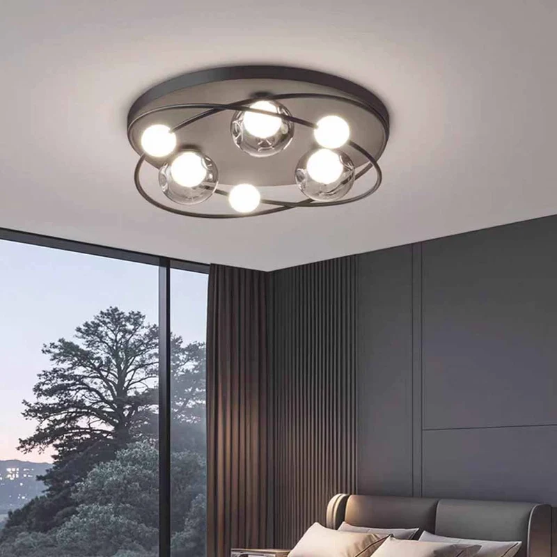 Flush Mount Globe Ceiling Light Italian 6-Light Round LED