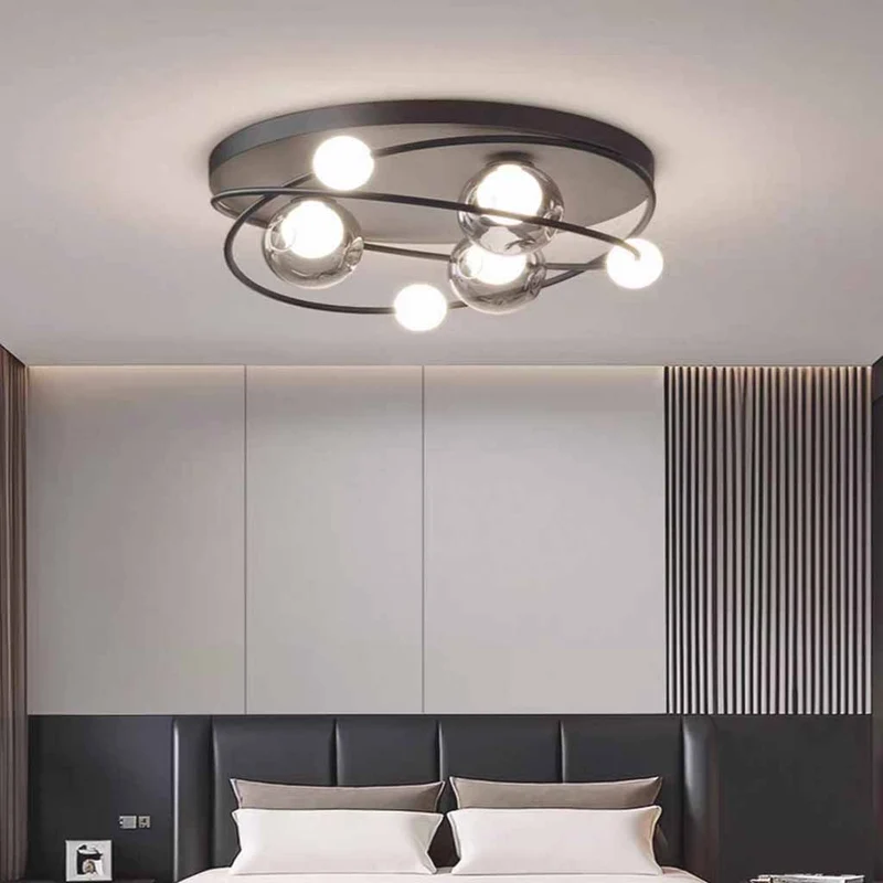 Flush Mount Globe Ceiling Light Italian 6-Light Round LED
