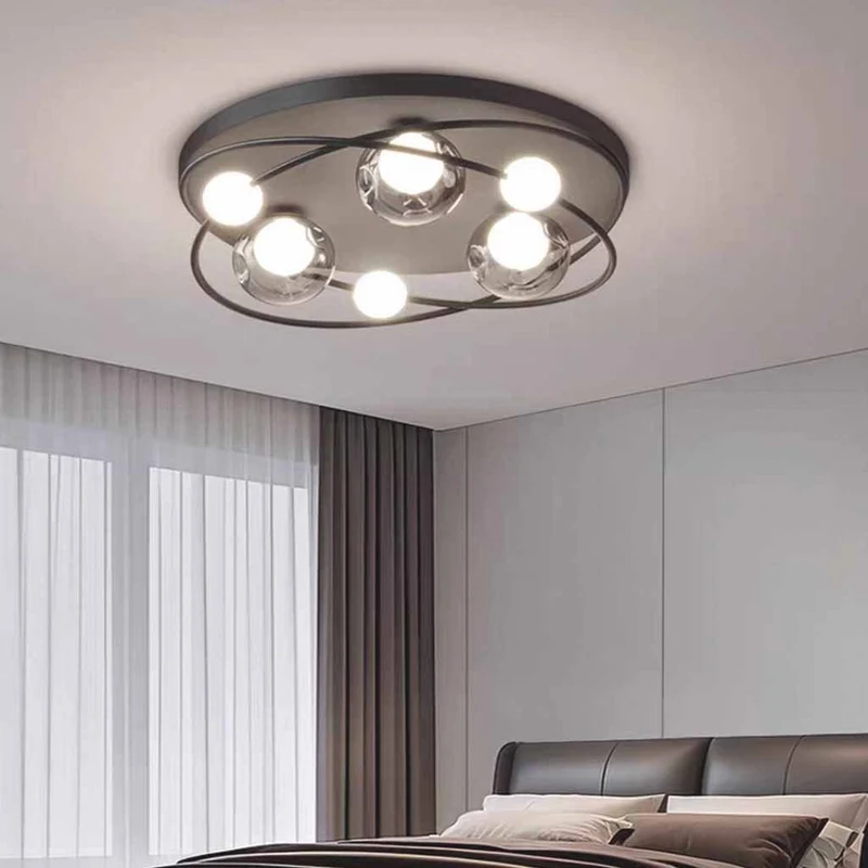 Flush Mount Globe Ceiling Light Italian 6-Light Round LED