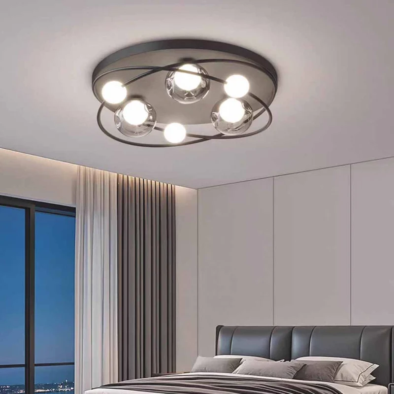 Flush Mount Globe Ceiling Light Italian 6-Light Round LED