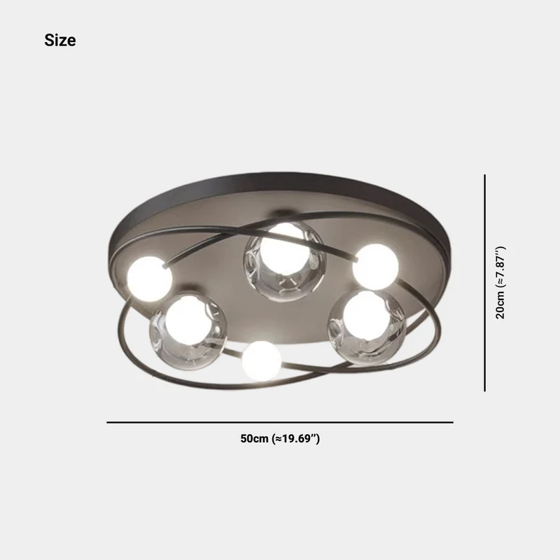 Flush Mount Globe Ceiling Light Italian 6-Light Round LED