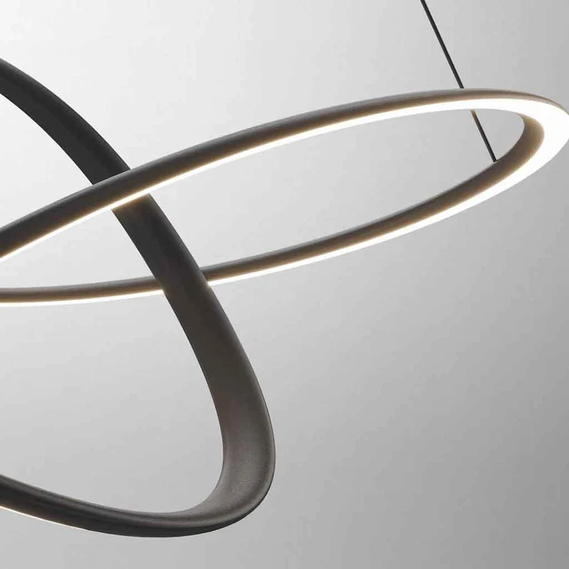 Ring Chandelier LED Dimmable with Smoke Grey Globes