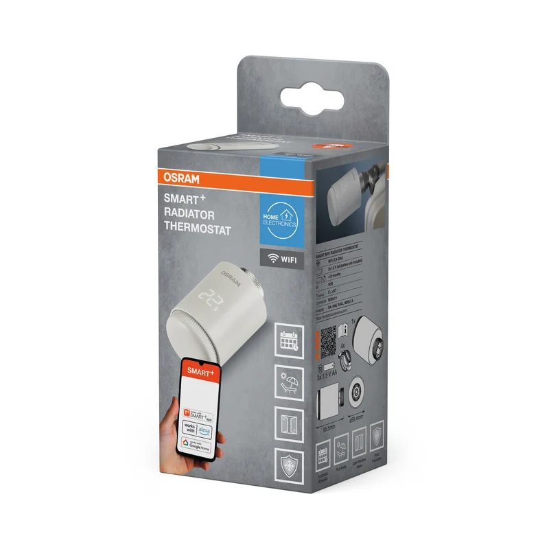 OSRAM SMART+ WIFI smarter Heizungsthermostat, 4.5V, Weiß, 2. Generation
