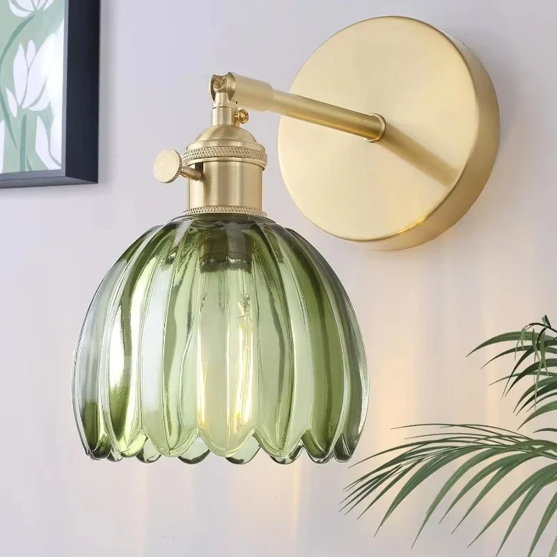 Gerippte Glas-Tulpen-Wandleuchte – Pefeais
