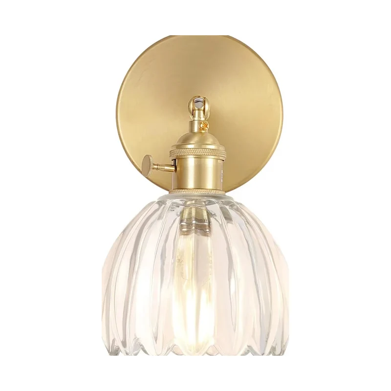 Gerippte Glas-Tulpen-Wandleuchte – Pefeais