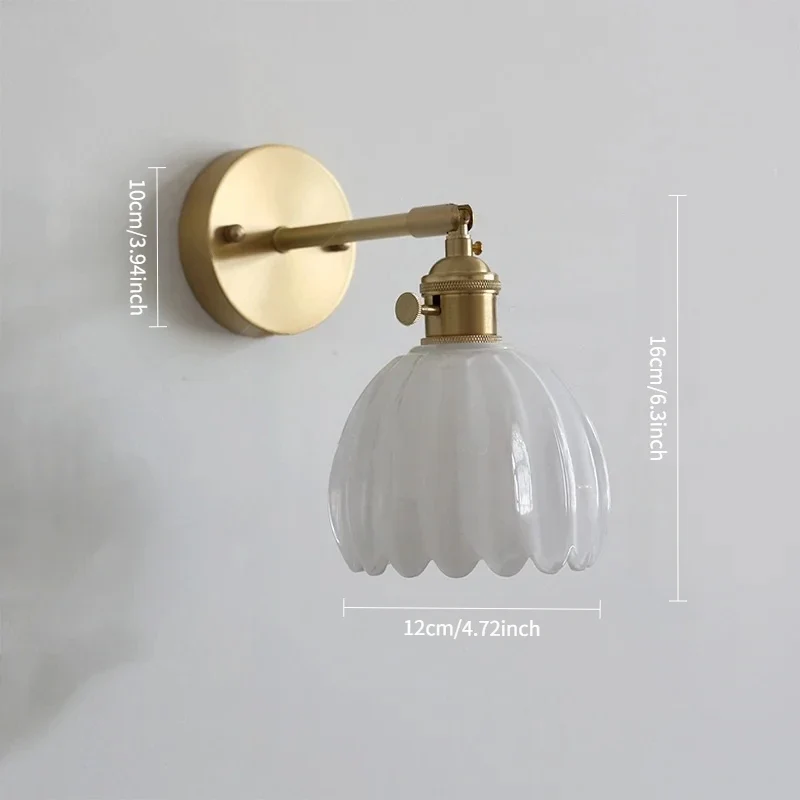 Gerippte Glas-Tulpen-Wandleuchte – Pefeais