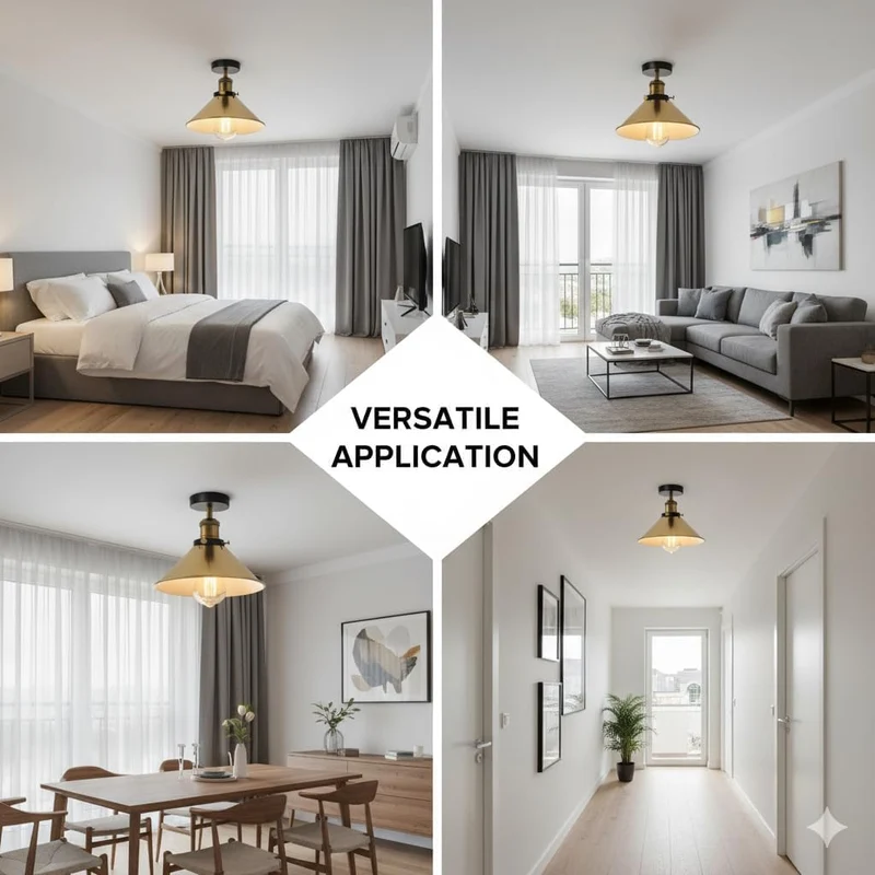 2 Stück Halb Unterputz Deckenleuchte Metallkegel E27 moderne Lampen~4111