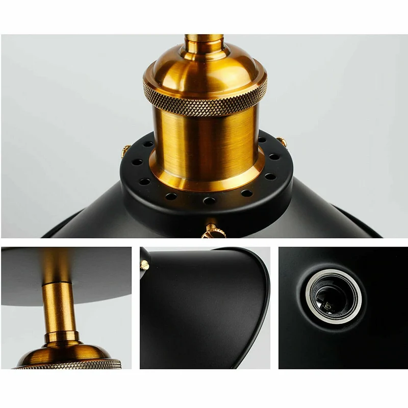 2 Stück Halb Unterputz Deckenleuchte Metallkegel E27 moderne Lampen~4111