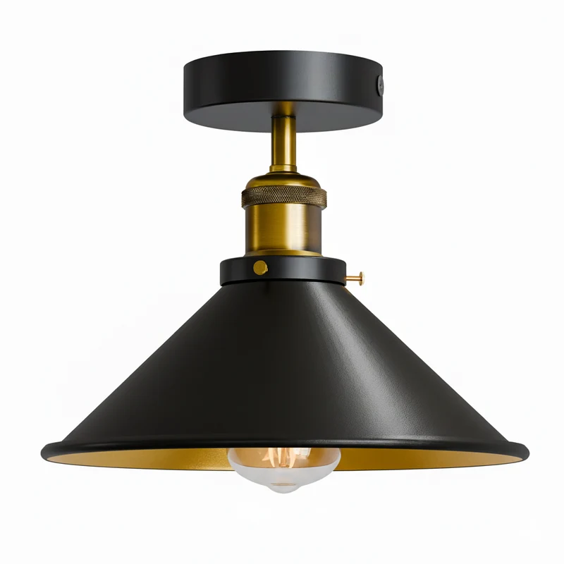 Vintage Unterputz Deckenleuchte E27 Deckenlampe für Wohnzimmer & Küche | Ø 22cm ~4112