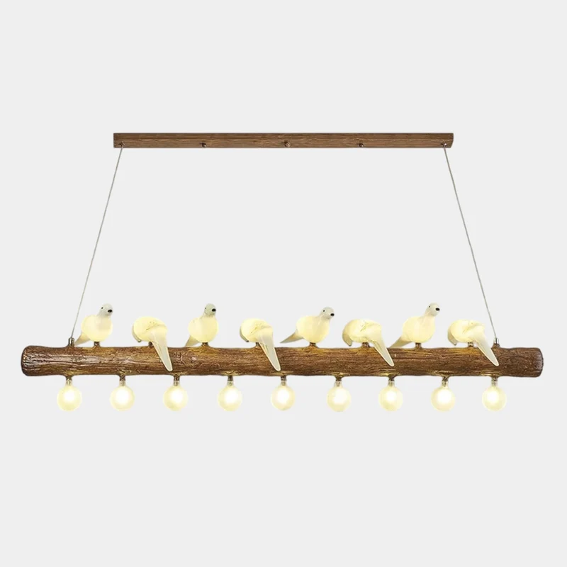Vintage Bird Pendant Light Linear Branch Resin