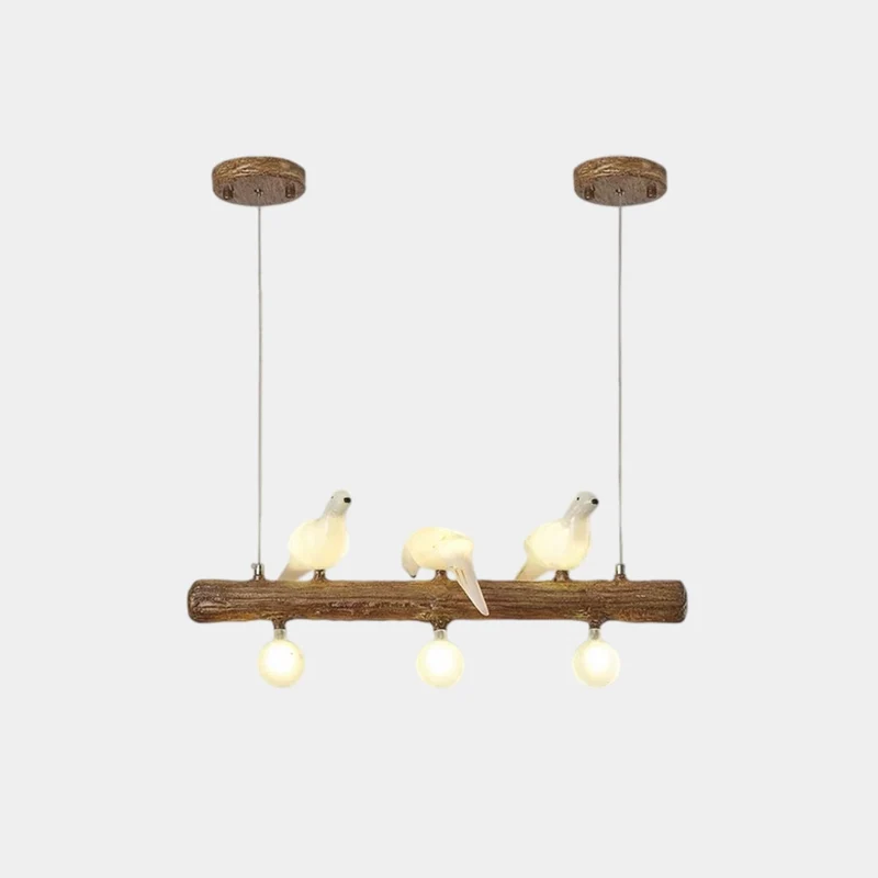 Vintage Bird Pendant Light Linear Branch Resin