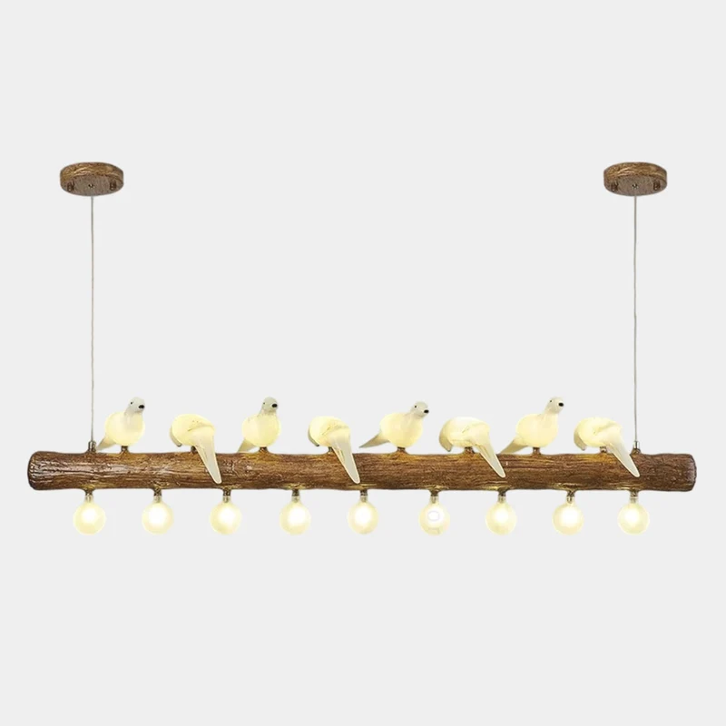 Vintage Bird Pendant Light Linear Branch Resin