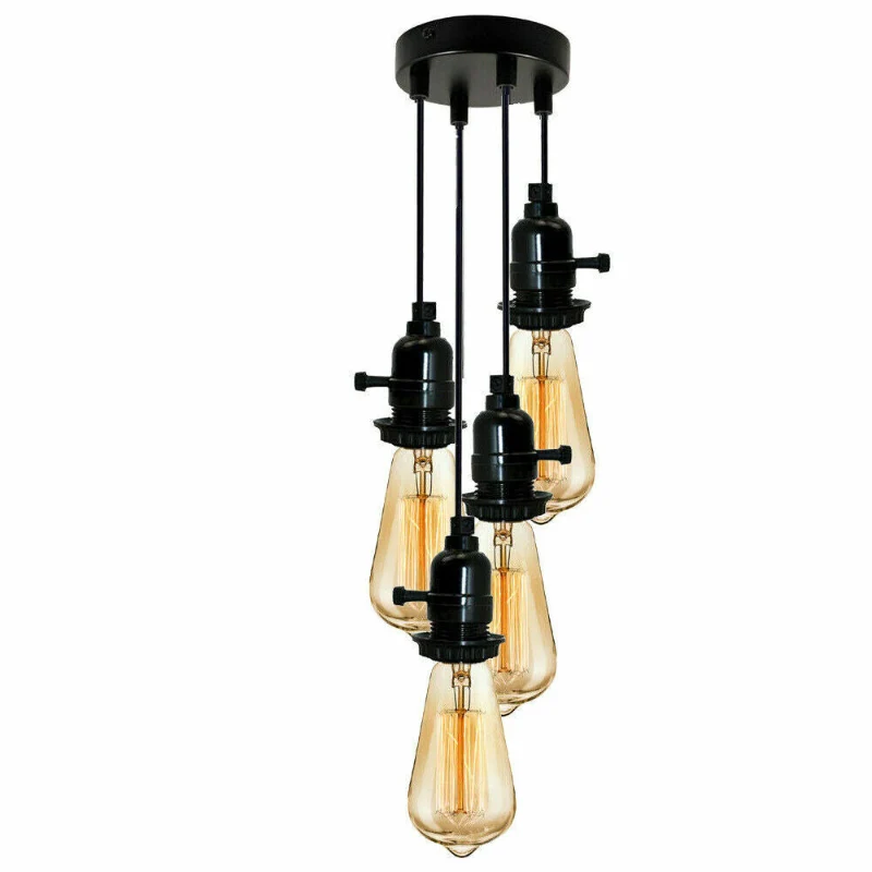 Pendelleuchte 1-5 flammig Schwarz mit Schalter | LEDSONE ~4014