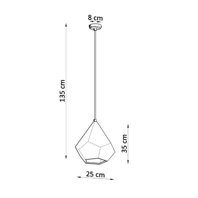 Hängende weiße geometrische Keramikleuchte - Modell Aveloria