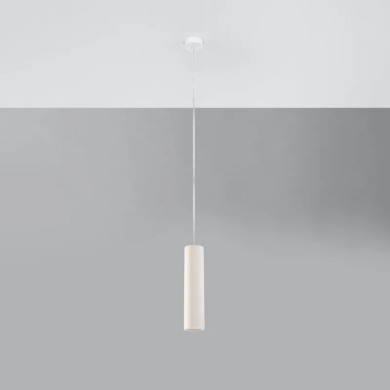 Moderne weiße Keramik-Pendelleuchte für das Wohnzimmer – Modell Elensia