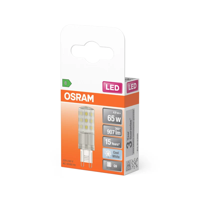 OSRAM LED BASE PIN G9, 4.9V, 907lm, 4000K, Kaltweiß, Klar