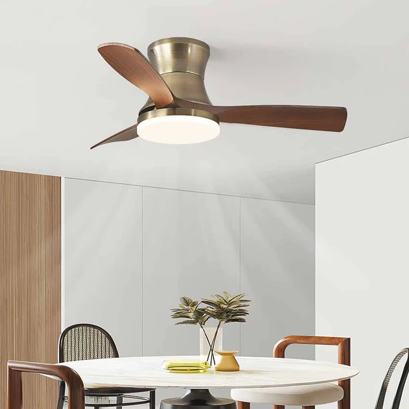 Walnut Ceiling Fan Light Semi-Flush Mount