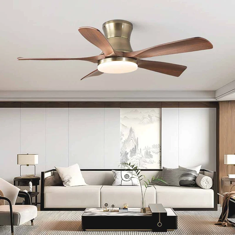 Walnut Ceiling Fan Light Semi-Flush Mount