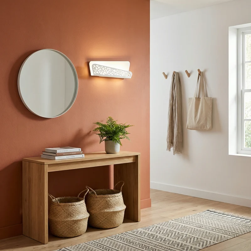 Moderne weiße Wandleuchte für den Flur – Modèle Nerayne