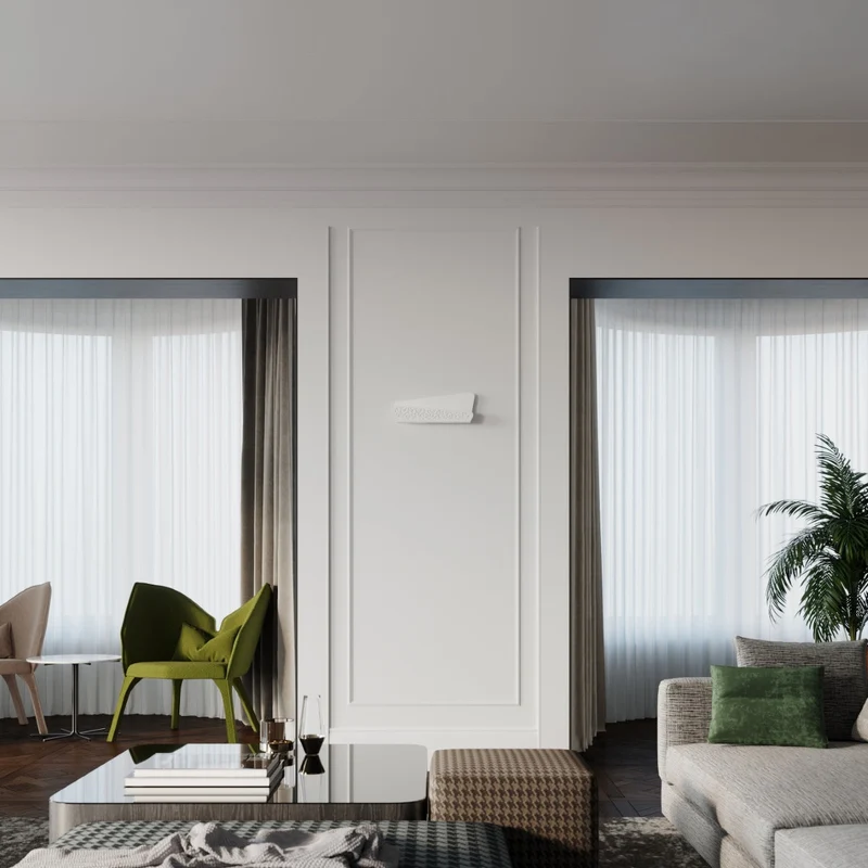 Moderne weiße Wandleuchte für den Flur – Modèle Nerayne