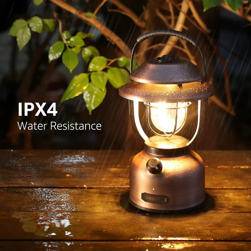 Campinglampe Aufladbar, Lepro Retro Camping lampe 1000 Lumen Dimmbar, 2500K Warmweiß und 5000K Kaltweiß, für Camping und Picknick, Innenbeleuchtung, Dekorative Beleuchtung, Notfälle usw.