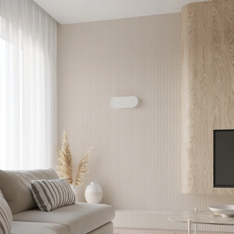 Minimalistische weiße Wandleuchte für das Wohnzimmer – Modèle Arvenia