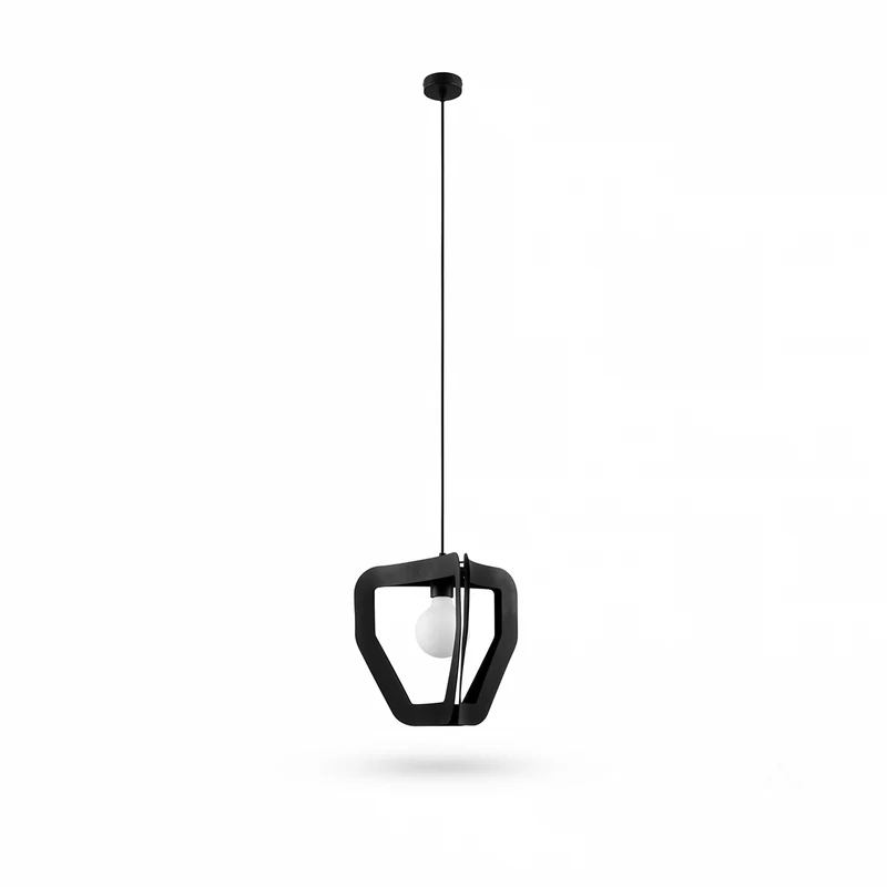 Minimalistische schwarze Pendelleuchte aus Stahl – Modèle Asterion