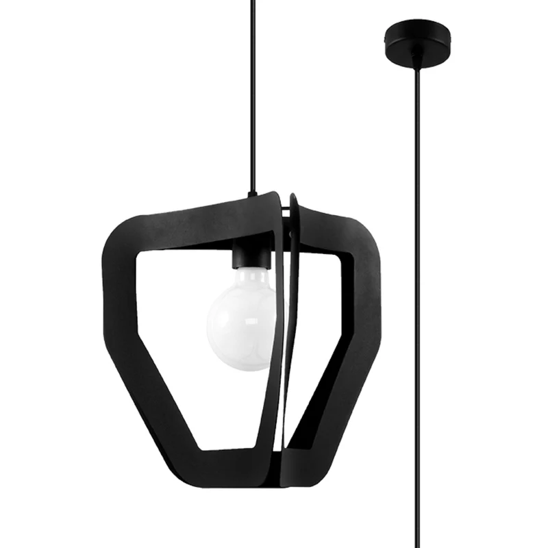 Minimalistische schwarze Pendelleuchte aus Stahl – Modèle Asterion